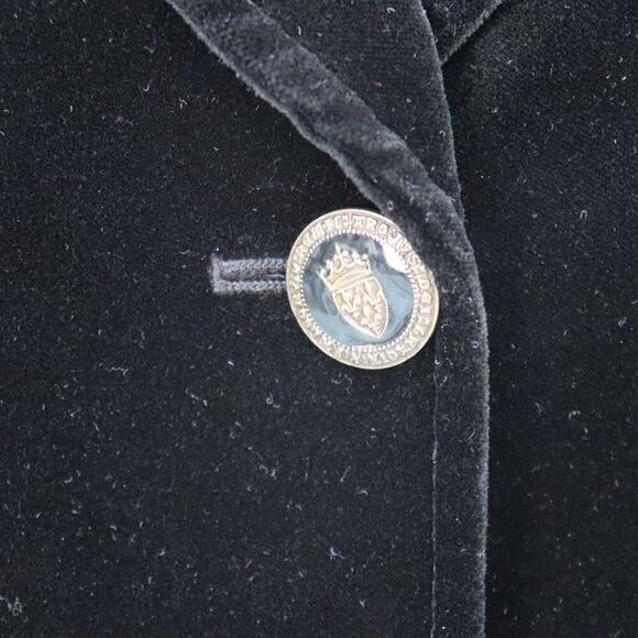 Academia Banana Republic Black Velvet Blazer with Gold Coat of Arms Buttons 4 - Picture 4 of 15